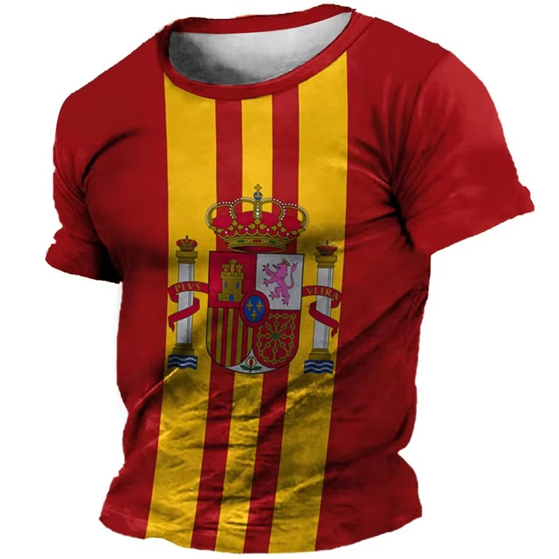 3D Print Spanish Flag Sports Q - Summer Clothing In Spanish avaliação e preço