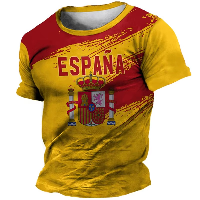 3D Print Spanish Flag Sports Q - Summer Clothing In Spanish avaliação e preço