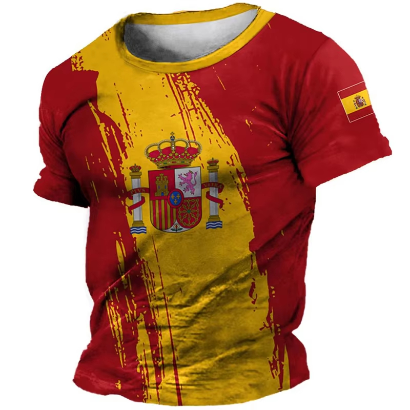 3D Print Spanish Flag Sports Q - Summer Clothing In Spanish avaliação e preço