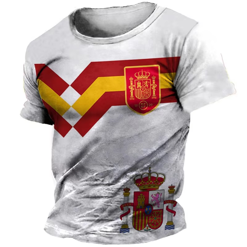 3D Print Spanish Flag Sports Q - Summer Clothing In Spanish avaliação e preço