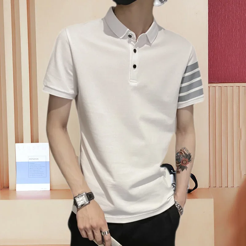 Top Graphic Polo Shirts Stripe - Summer Clothing Cheap avaliação e preço