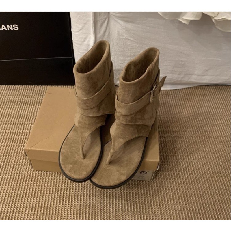 2025Spring Clip Toe Flats Sand - Summer Clothing Modest avaliação e preço