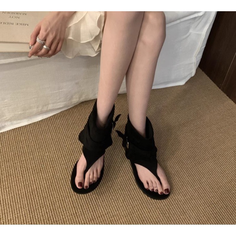 2025Spring Clip Toe Flats Sand - Summer Clothing Modest avaliação e preço