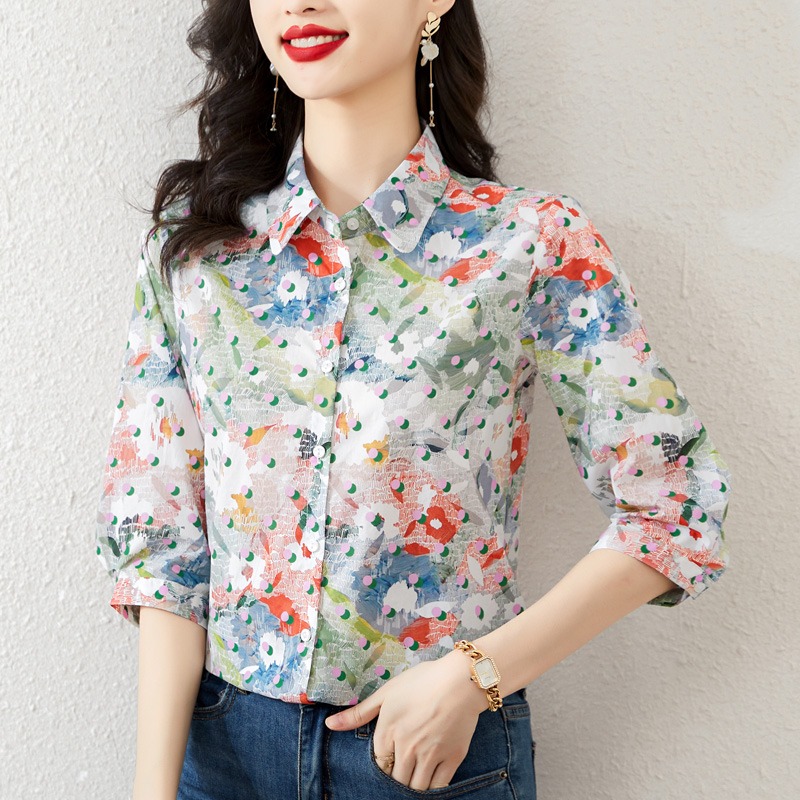 Casual Women's Blouses Printed - Summer Clothing In French avaliação e preço