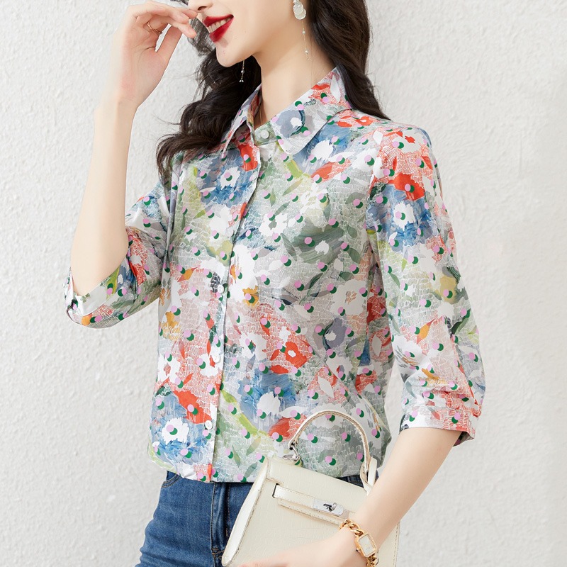Casual Women's Blouses Printed - Summer Clothing In French avaliação e preço