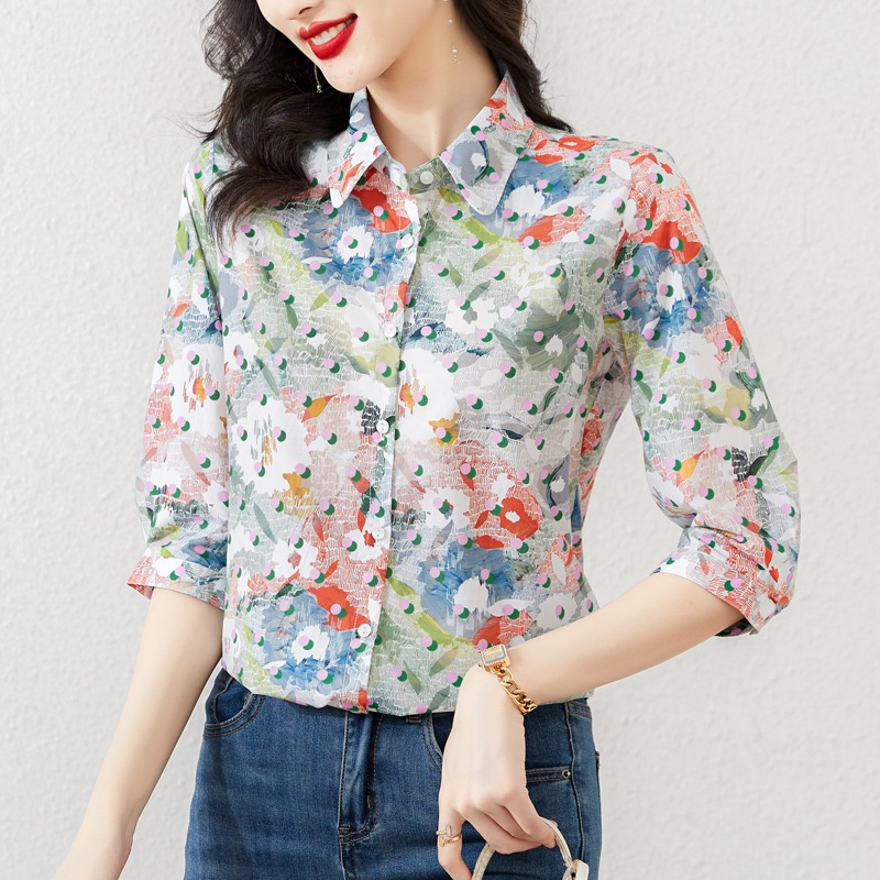 Casual Women's Blouses Printed - Summer Clothing In French avaliação e preço