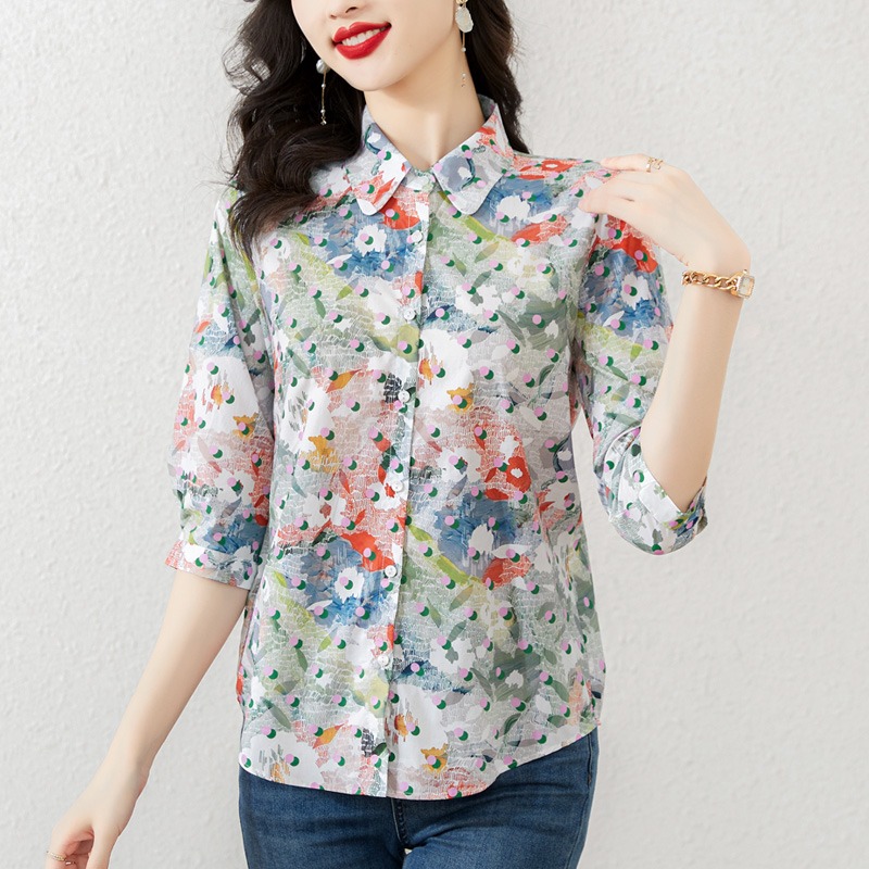 Casual Women's Blouses Printed - Summer Clothing In French avaliação e preço