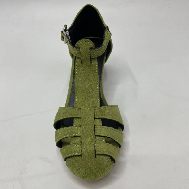 Women's Green Suede Kitten Hee - Summer Clothing Modest avaliação e preço