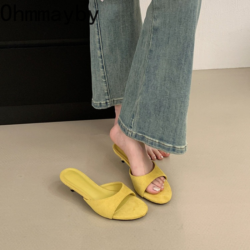 New Women Suede Slide Open Toe - Summer Clothing Modest avaliação e preço