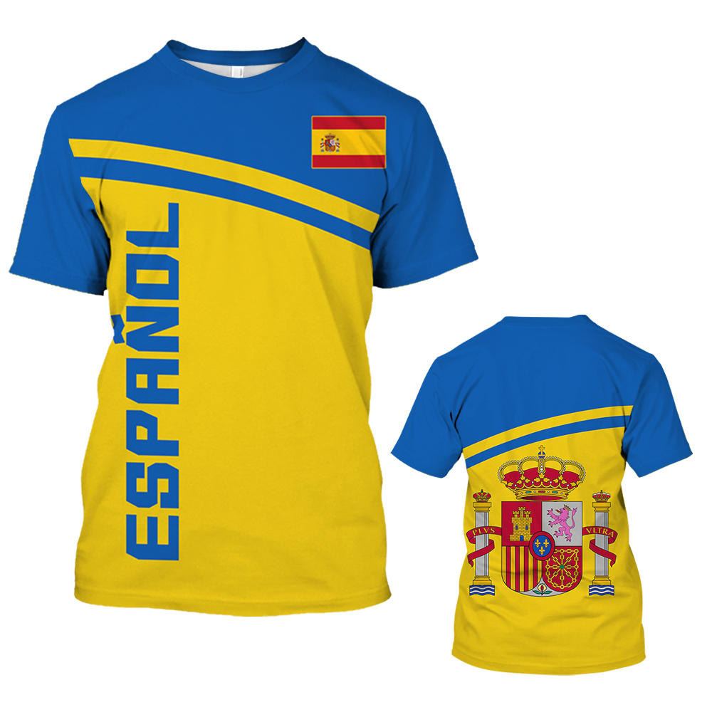 Vintage Spain T-shirt For Men  - Summer Clothing In Spanish avaliação e preço