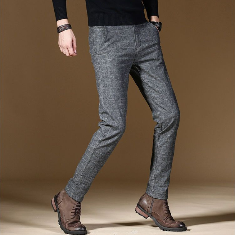 Male Suit Trousers Gray Plaid  - Summer Clothing Cheap avaliação e preço