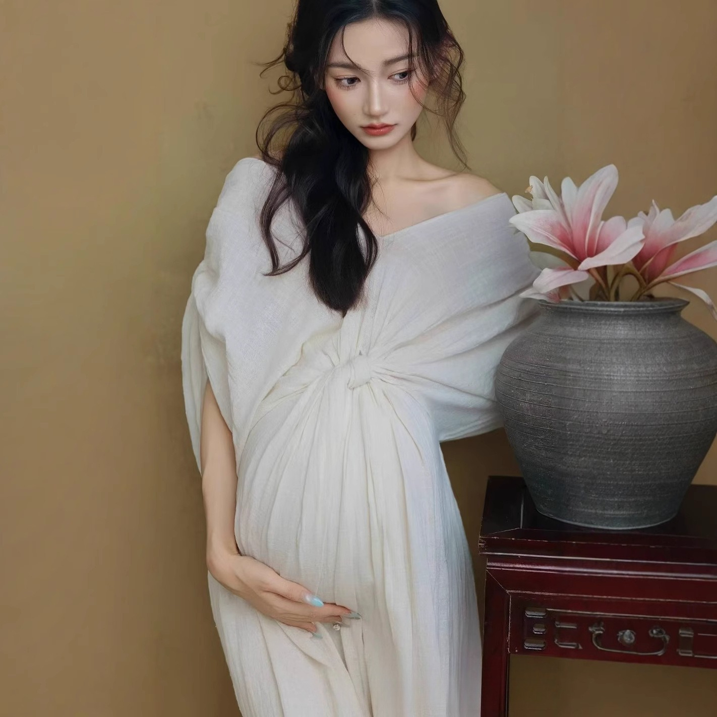 Women Maternity Photoshoot Fre - Summer Clothing In French avaliação e preço