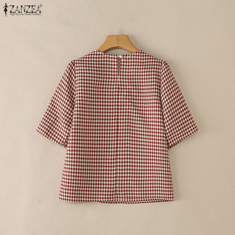 Woman French Elegant Gingham B - Summer Clothing In French avaliação e preço
