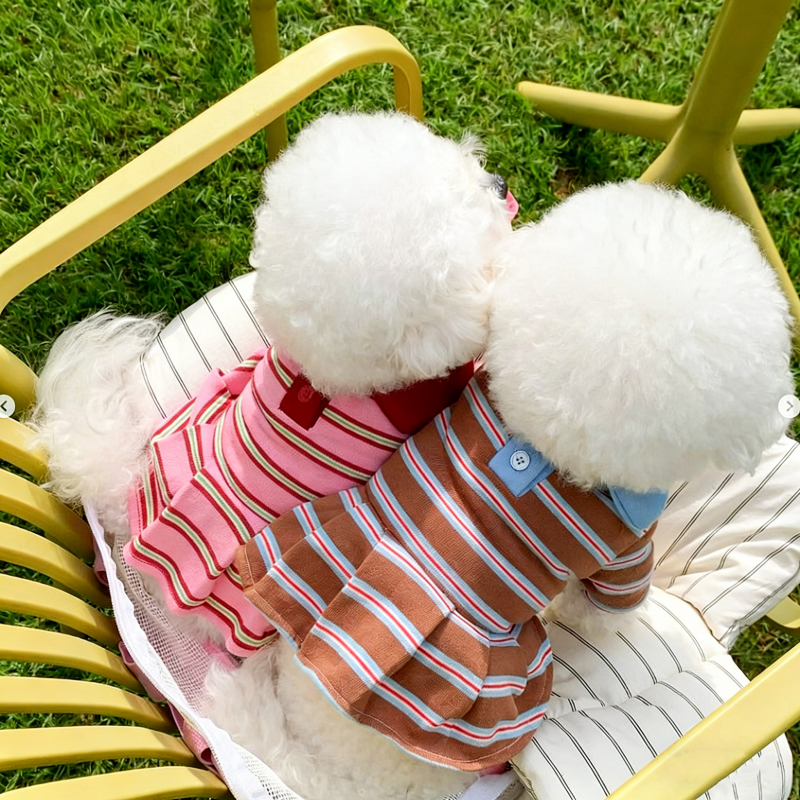 Dog Clothes Summer Striped Dog - Summer Clothing In French avaliação e preço