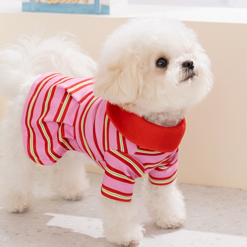Dog Clothes Summer Striped Dog - Summer Clothing In French avaliação e preço