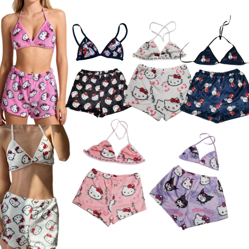 Girl Bikini Bra Shorts Hello K - Xl Summer Clothing avaliação e preço
