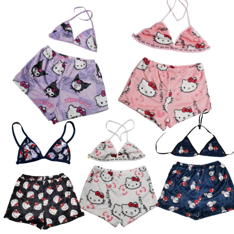 Girl Bikini Bra Shorts Hello K - Xl Summer Clothing avaliação e preço