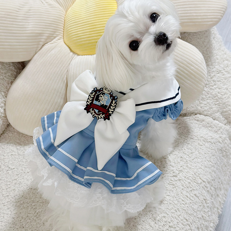 Sweet College Style Dress Pet  - Summer Clothing In French avaliação e preço
