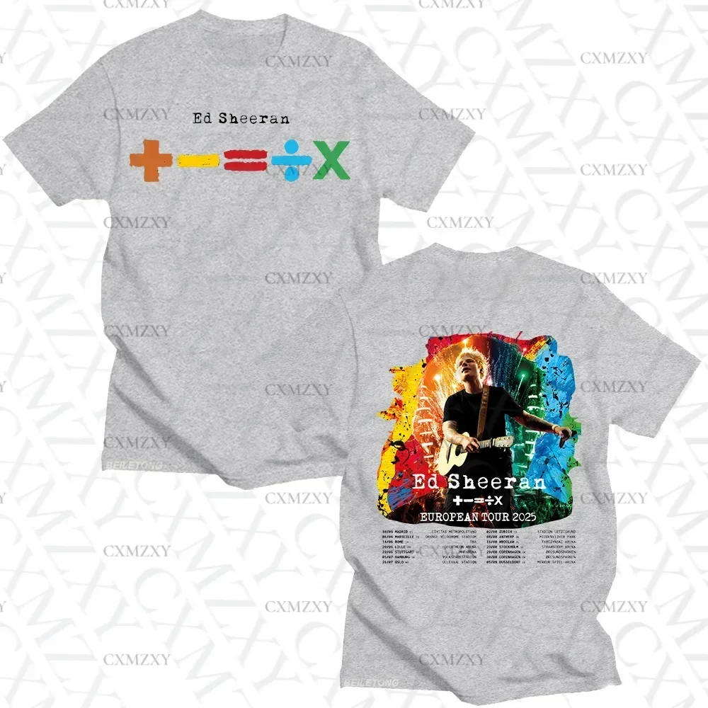 Ed Sheera European Tour  T-shi - Summer Clothing Gif avaliação e preço