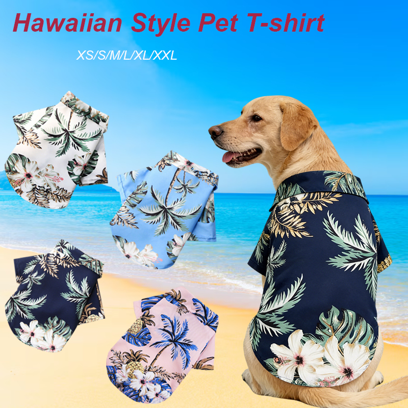 Hawaiian Style Pet Dog Clothe  - Summer Clothing In French avaliação e preço