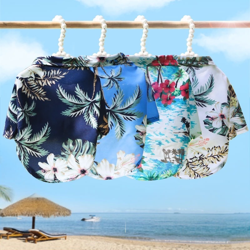 Hawaiian Style Pet Dog Clothe  - Summer Clothing In French avaliação e preço